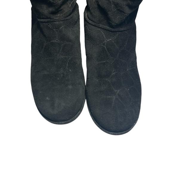 Stuart Weitzman Black Mid Calf Black Suede Pull On Boots Sz 8 - Picture 8 of 13